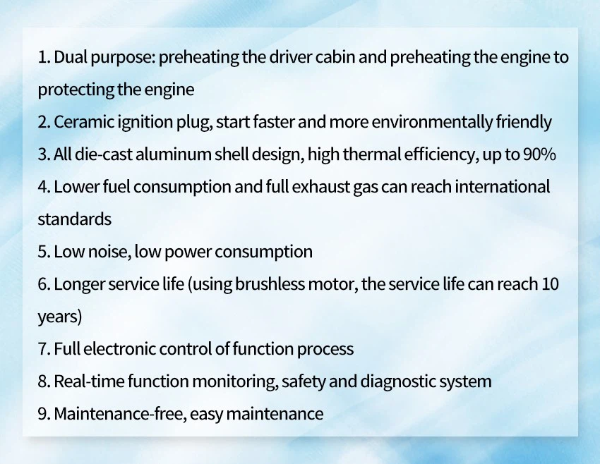 Main Feature of Diesel Water Heater Caravan